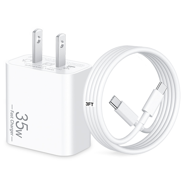 35W Fast Charger for iPad Pro 13/12.9/11 inch 2025-2018, Air 6/5, Mini 7/6, iPad 11th(A16)/10th Generation, iPhone 17/16/15 Series, USB C Fast Wall Charger Block with 3FT Type C Cable Charging Cord
