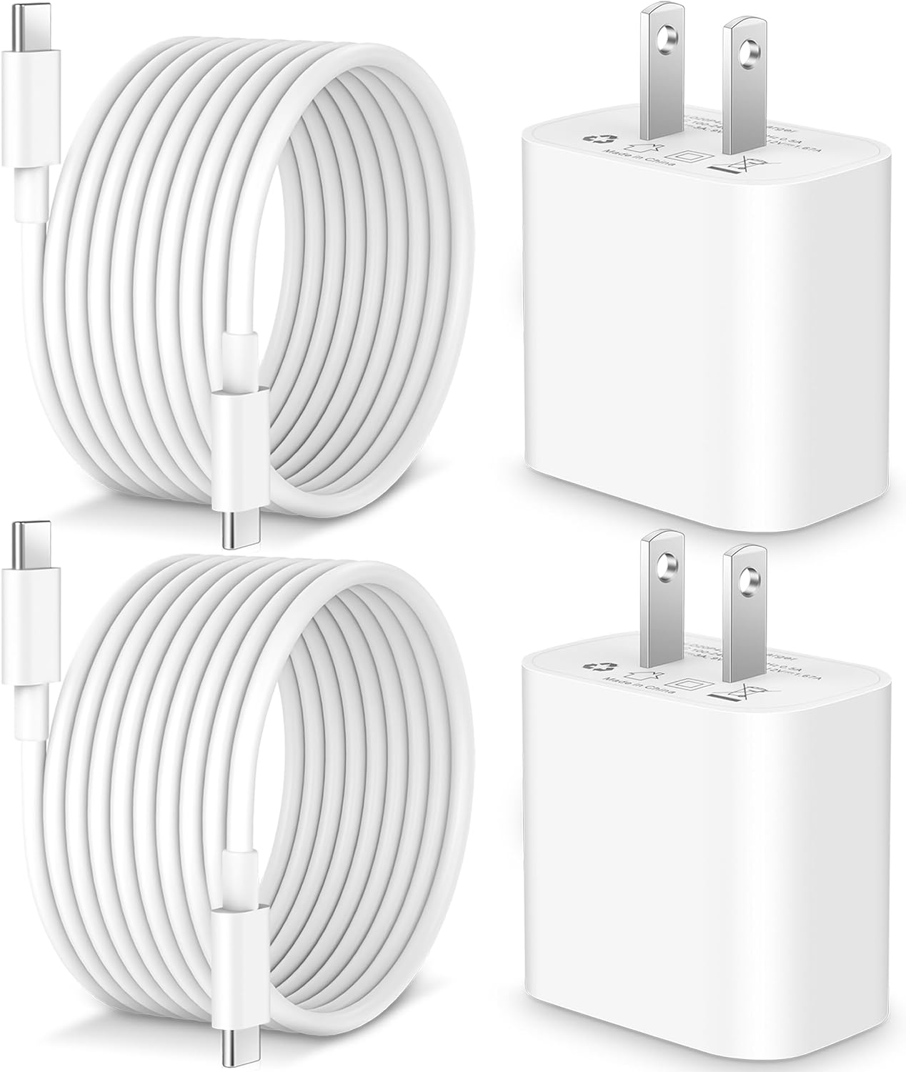 iPhone 15 Charger iPad USB C Charger for iPhone 15/15 Plus/Pro Max, iPad Pro 12.9/11 inch, iPad Air 5th/4th, iPad 10th, 2Pack PD Fast Charger Block with 10FT Long USB C to C Cable [Apple Certified]