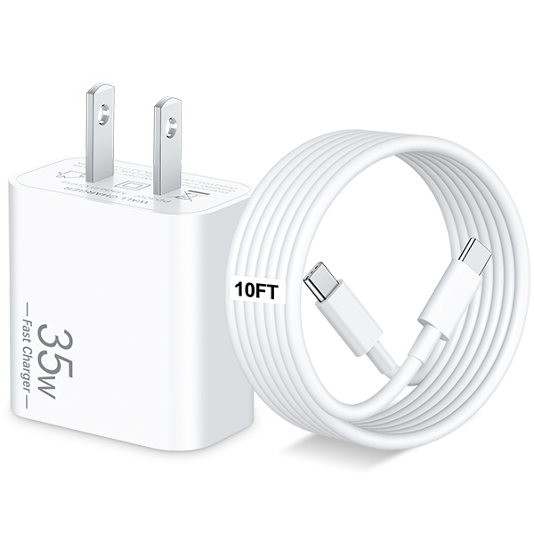 35W iPad Charger Fast Charging, Type C Super Fast Wall Charger Block with Long 10FT USB C Cable Cord for iPad Pro 13/12.9/11 inch 2025-2018, Air 6/5, Mini 7/6, iPad 11th(A16)/10th Gen, iPhone 17/16